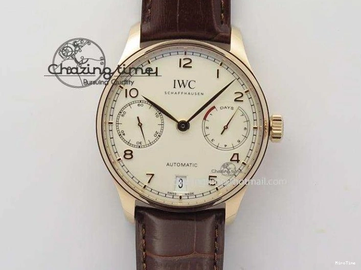 MIROTIME 0324 Portuguese IW545407 Black Dial ZF 1:1 Best Edition On Dark Blue Leather Strap DailyWear 7337